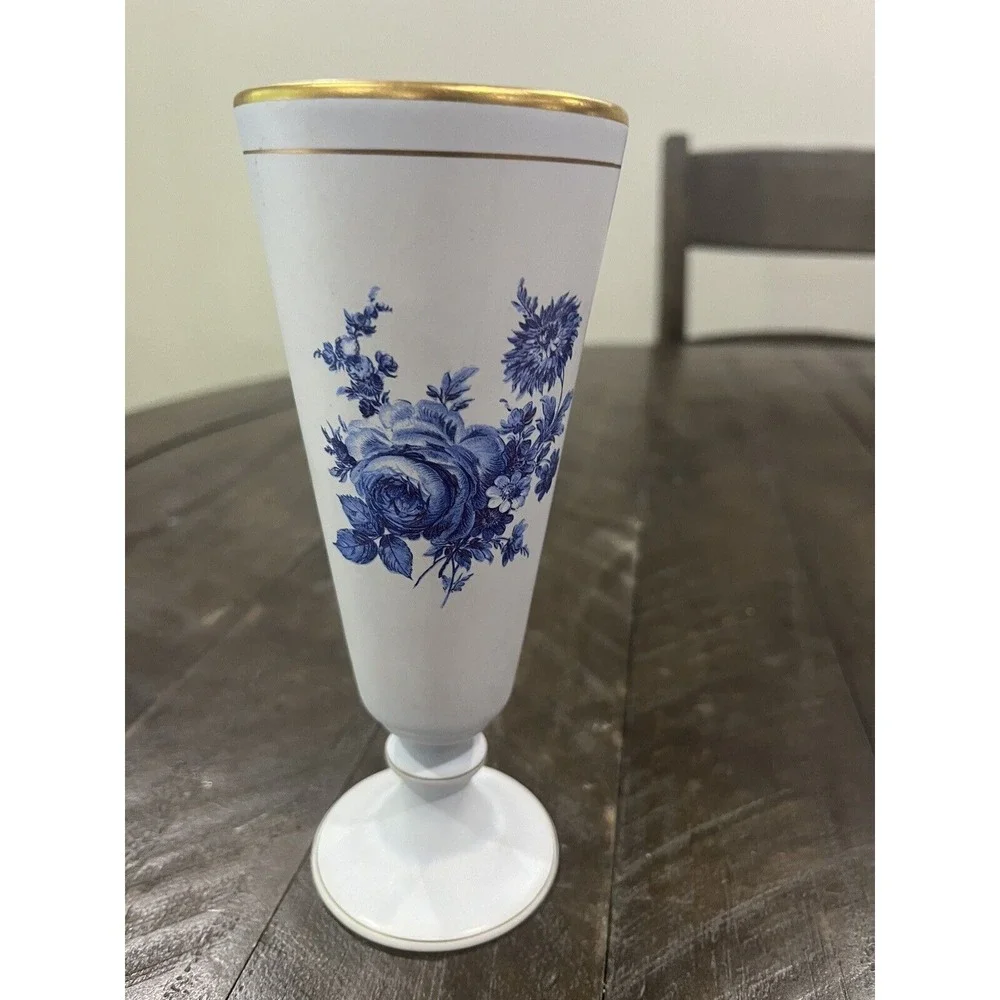 Flora Keramiek Vase Gouda Holland Blue‎ Rose 1834 Blue Interior Pedestal
